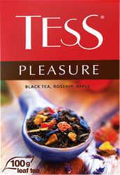 Чай черный TESS Pleasure с добавками листовой, 100г, изображение