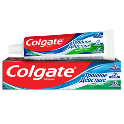 Зубная паста COLGATE Тройное действие Натуральная мята для защиты от кариеса, удаления потемнений с зубов и свежего дыхания, 100мл, вид