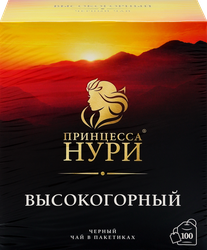 Чай черный ПРИНЦЕССА НУРИ Высокогорный байховый листовой, 100пак, крупный план