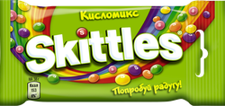 Драже SKITTLES Кисломикс в сахарной глазури со вкусом малины, ананаса, мандарина, вишни, яблока, 38г, изображение