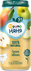 Пюре фруктовое ФРУТОНЯНЯ Груша, яблоко, с 5 месяцев, 250г, изображение