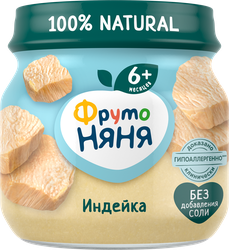 Пюре мясное ФРУТОНЯНЯ Индейка, с 6 месяцев, 80г, картинка