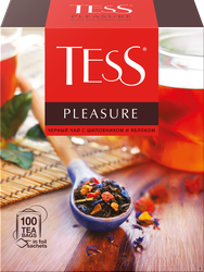 Чай черный TESS Pleasure с добавками, 100пак, крупный план