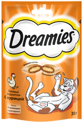 Лакомство для кошек DREAMIES Подушечки с курицей, 30г, картинка