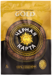 Кофе растворимый ЧЕРНАЯ КАРТА Gold, 75г, картинка