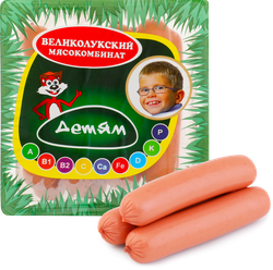 Сосиски МК ВЕЛИКОЛУКСКИЙ Детям, 330г, крупный план
