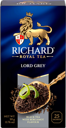 Чай черный RICHARD Lord Grey Цейлонский байховый, 25пак, крупный план