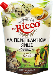 Майонез MR.RICCO Organic на перепелином яйце 67%, 800мл, изображение