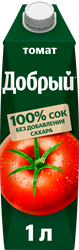 Сок ДОБРЫЙ Томат с солью, 1л, крупный план