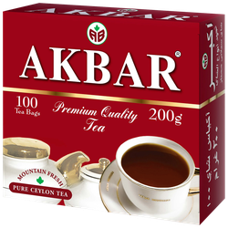 Чай черный AKBAR Красно-белая серия Цейлонский байховый, 100пак, вид
