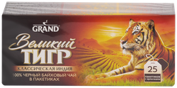 Чай черный GRAND Великий Тигр Индийский байховый, 25пак, вид