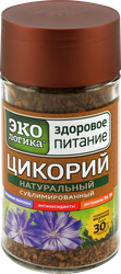 Цикорий растворимый ЗДОРОВОЕ ПИТАНИЕ натуральный сублимированный, ст/б, 85г, крупный план