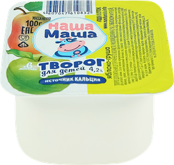 Творог для детского питания НАША МАША с яблоком и грушей 4,2%, без змж, 100г, изображение