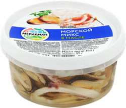 Морской микс МЕРИДИАН в масле, 180г, картинка