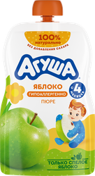 Пюре фруктовое АГУША Яблоко, с 4 месяцев, 90г, картинка