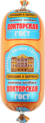 Колбаса вареная ЧЕРКАШИН И ПАРТНЕРЪ Докторская, категория А, ГОСТ, 350г, картинка