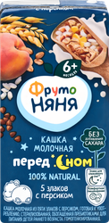 Кашка мультизлаковая ФРУТОНЯНЯ молочная, с персиком и пребиотиками, с 6 месяцев, 200мл, картинка