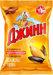 Семечки подсолнечника ДЖИНН жареные, 250г, крупный план
