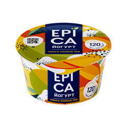 Йогурт EPICA с манго и семенами чиа 5%, без змж, 130г, изображение