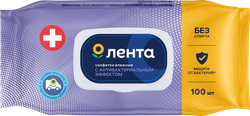 Салфетки влажные ЛЕНТА с антибактериальным эффектом, 100шт, изображение