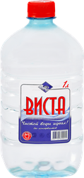 Вода питьевая ВИСТА 1-й категории негазированная, 1л, крупный план