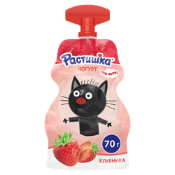 Йогурт питьевой для детей РАСТИШКА Клубника 2,6%, с 3 лет, без змж, 70г, вид