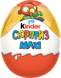 Яйцо шоколадное KINDER СЮРПРИЗ UOVO MAXI с игрушкой, 107г, вид