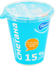 Сметана ПЕРШИНСКАЯ 15%, без змж, 330г, фотография