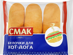 Булочка СМАК Для хот-дога, высший сорт, 3х50г, крупный план