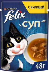 Корм влажный для взрослых кошек FELIX Суп с курицей в соусе, 48г, фото