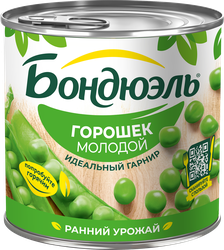 Горошек зеленый БОНДЮЭЛЬ молодой, 425мл, детальное фото
