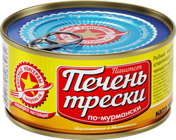Печень трески ВКУСНЫЕ КОНСЕРВЫ По-мурмански, 185г, вид