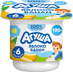 Творог детский АГУША Яблоко, банан фруктовый 3,9%, с 6 месяцев, без змж, 100г, вид