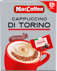 Напиток кофейный растворимый MACCOFFEE Cappuccino di Torino с шоколадной крошкой, 5пак, фотография