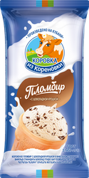 Мороженое КОРОВКА ИЗ КОРЕНОВКИ Пломбир с шоколадной крошкой 15%, без змж, вафельный стаканчик, 80г, детальное фото