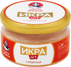 Икра мойвы САНТА БРЕМОР Икра №1, деликатесная с креветкой, 180г, детальное фото