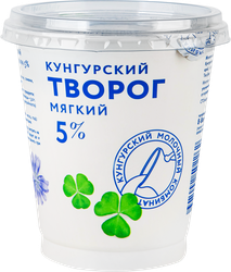 Творог мягкий МК КУНГУРСКИЙ 5%, без змж, 300г, крупный план