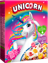 Готовый завтрак UNICORN Радужные колечки с фруктовым вкусом, 195г, фотография