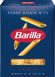 Макароны BARILLA Penne Rigate n.73 из твердых сортов пшеницы группа А высший сорт, 450г, фотография