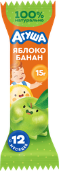 Батончик фруктовый детский АГУША Яблоко, банан, с 12 месяцев, 15г, изображение