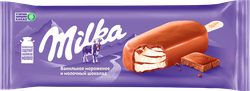 Мороженое MILKA Ванильное в молочном шоколаде, без змж, эскимо, 90мл, фотография
