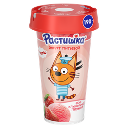 Йогурт питьевой РАСТИШКА Шейк Клубничный пломбир 2,8%, без змж, 190г, изображение