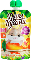 Пюре фруктовое ДАРЫ КУБАНИ Груша, с 4 месяцев, 90г, изображение