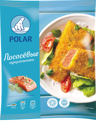 Треугольники лососевые замороженные POLAR в панировке, 500г, крупный план