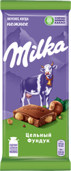 Шоколад молочный MILKA с цельным фундуком, 80г, картинка