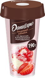 Коктейль йогуртный ДАНИССИМО Клубничное мороженое 2,6%, без змж, 190г, вид