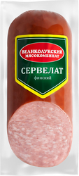 Колбаса копчено-вареная МК ВЕЛИКОЛУКСКИЙ Сервелат Финский, 400г, детальное фото