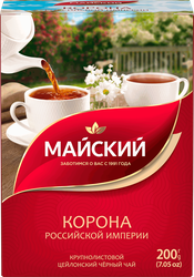 Чай черный МАЙСКИЙ Корона Российской Империи Цейлонский байховый листовой, 200г, фотография