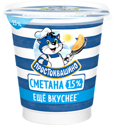 Сметана ПРОСТОКВАШИНО 15%, без змж, 300г, фото