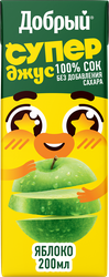 Сок ДОБРЫЙ Active kid Супер Джус Яблочный, 0.2л, фотография